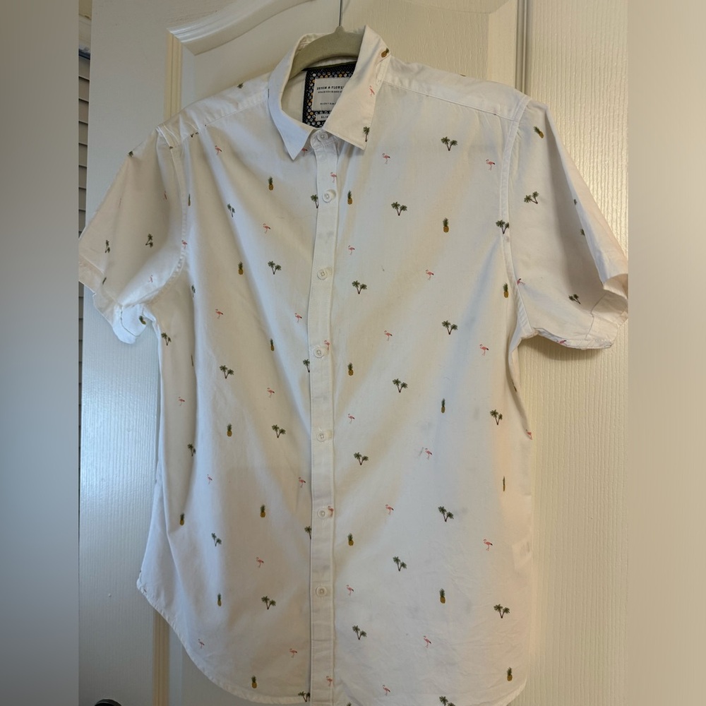 Men’s Denim & Flowers by Ricky Singh Short Sleeve Size Medium
